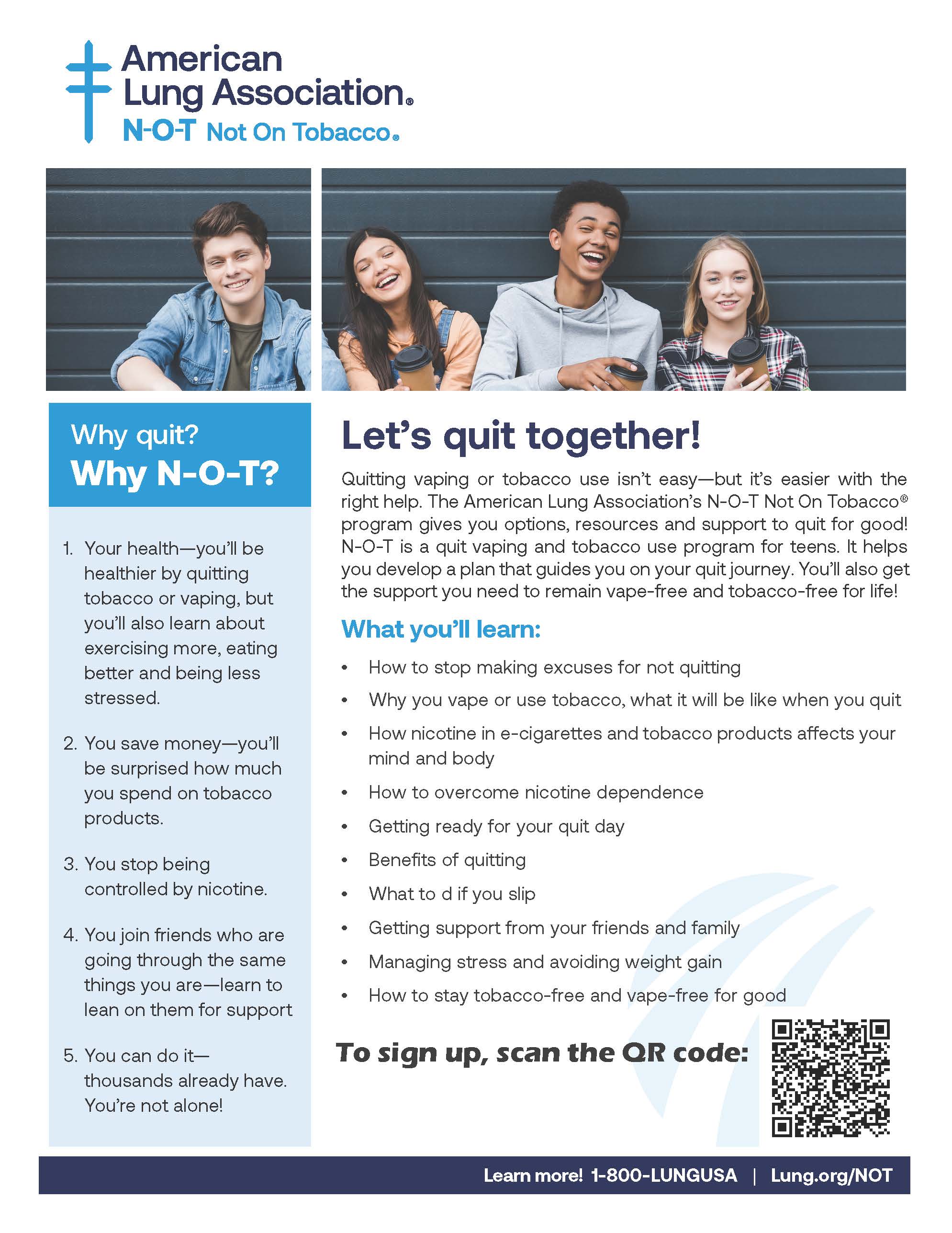 N-O-T Not on Tobacco - What's New?